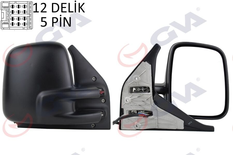 DIŞ DİKİZ AYNASI SAĞ TRANSPORTER T5 CARAVELLE 04> ELEKTRİKLİ ISITMALI ASTARLI KONVEKS 5 FİŞ VM-373EHPR