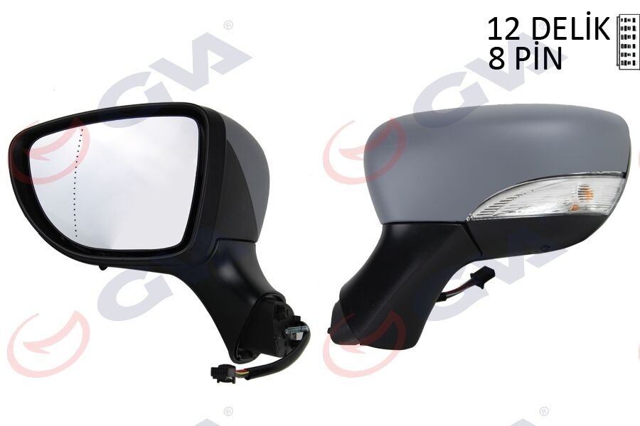 DIŞ DİKİZ AYNASI SOL CLIO 12> ELEKTRİKLİ ISITMALI ASTARLI SİNYALLİ ASFERİK VM-6126EHPAL