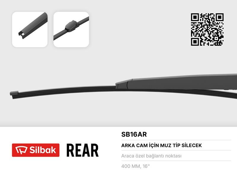 SİLECEK SÜPÜRGESİ ARKA MUZ TİPİ 405mm OCTAVIA II 04>CADDY 04>TRANSPORTER T5 03>TOURAN 03>