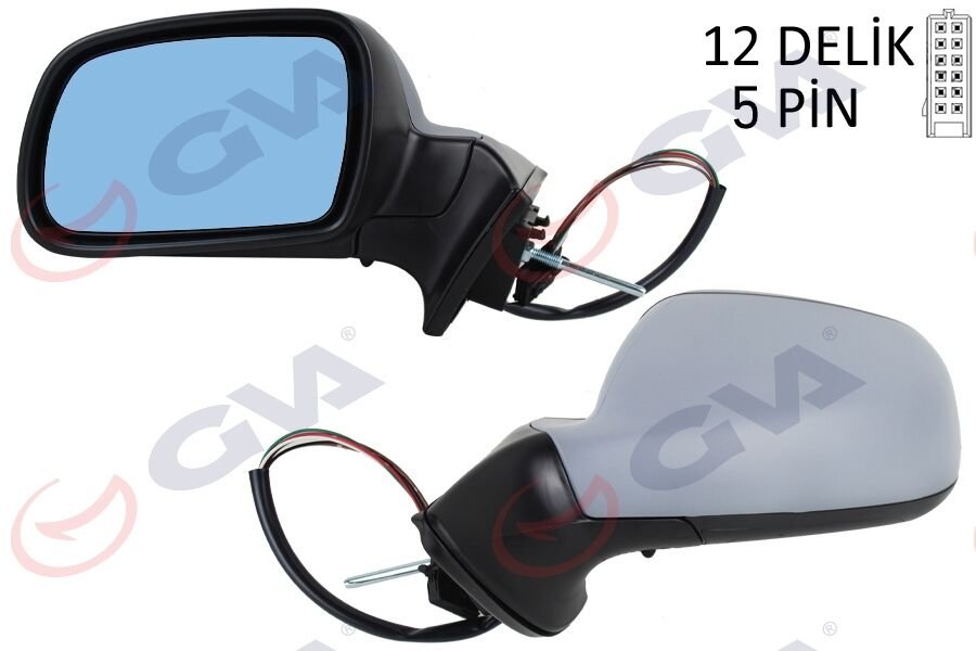 DIŞ DİKİZ AYNASI SOL 407 05> ELEKTRİKLİ ISITMALI MAVİ CAM ASTARLI KONVEKS 5 FİŞ VM-204EHPL