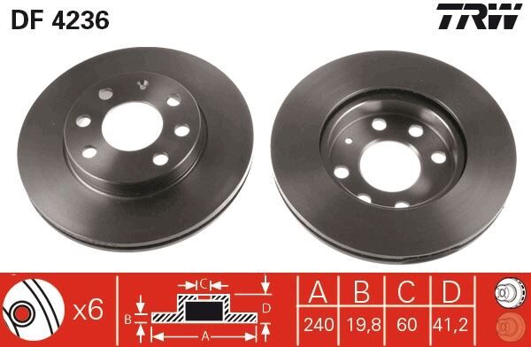 ÖN FREN AYNASI CORSA C 1.0-1.2 16V 01>11 ABS Lİ 240x20x4DLxHAVALI