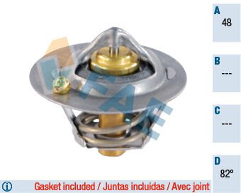 TERMOSTAT 82 C TEK FORD FİESTA-FOCUS-MONDEO 95> 1.25-1.4-1.6 BENZİNLİ