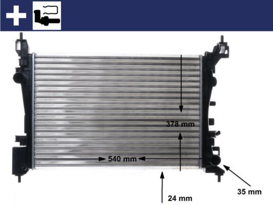 MOTOR SU RADYATÖRÜ OPEL CORSA D-CORSA E 1.2-1.4 A12XER A12XEL B12XEL A14XER B14XER 11> 540x378x23
