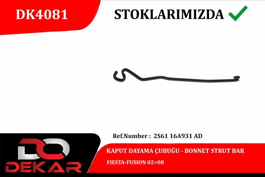 KAPUT DAYAMA ÇUBUĞU FIESTA-FUSION 02>08