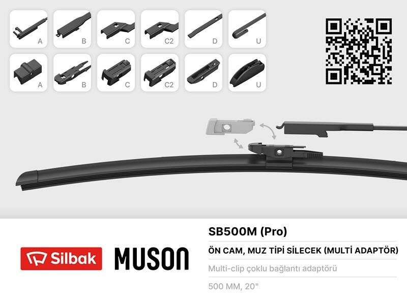 SİLECEK SÜPÜRGESİ MUZ TİPİ GRAFİTLİ 500mm 6 APARATLI